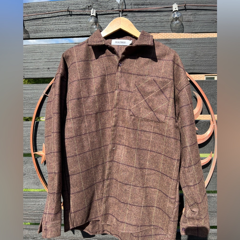 REALTAKAI Wool Shirt Mocha Size Large